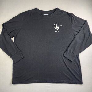 State of Mine TEXAS Long Sleeve T-Shirt Black Map Graphic Logo - Size XXL